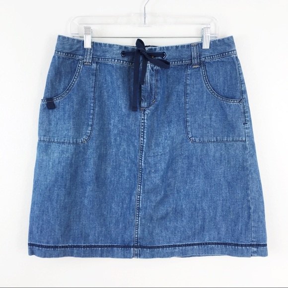 Eddie Bauer Dresses & Skirts - Eddie Bauer Denim Jean Double Pocket Skirt Petite